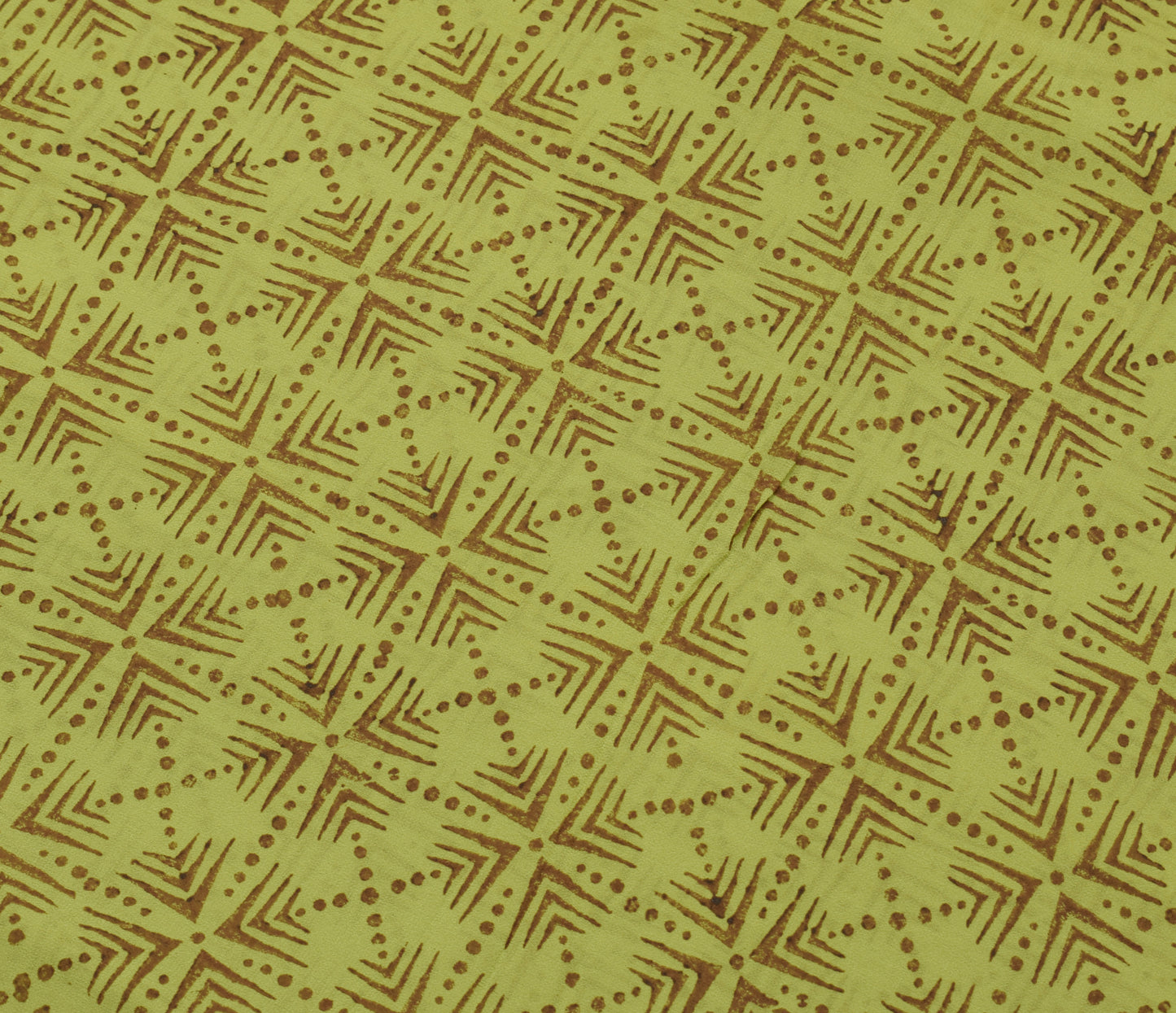 Sushila Vintage Green Indian Saree 100% Pure Georgette Silk Printed Craft Fabric