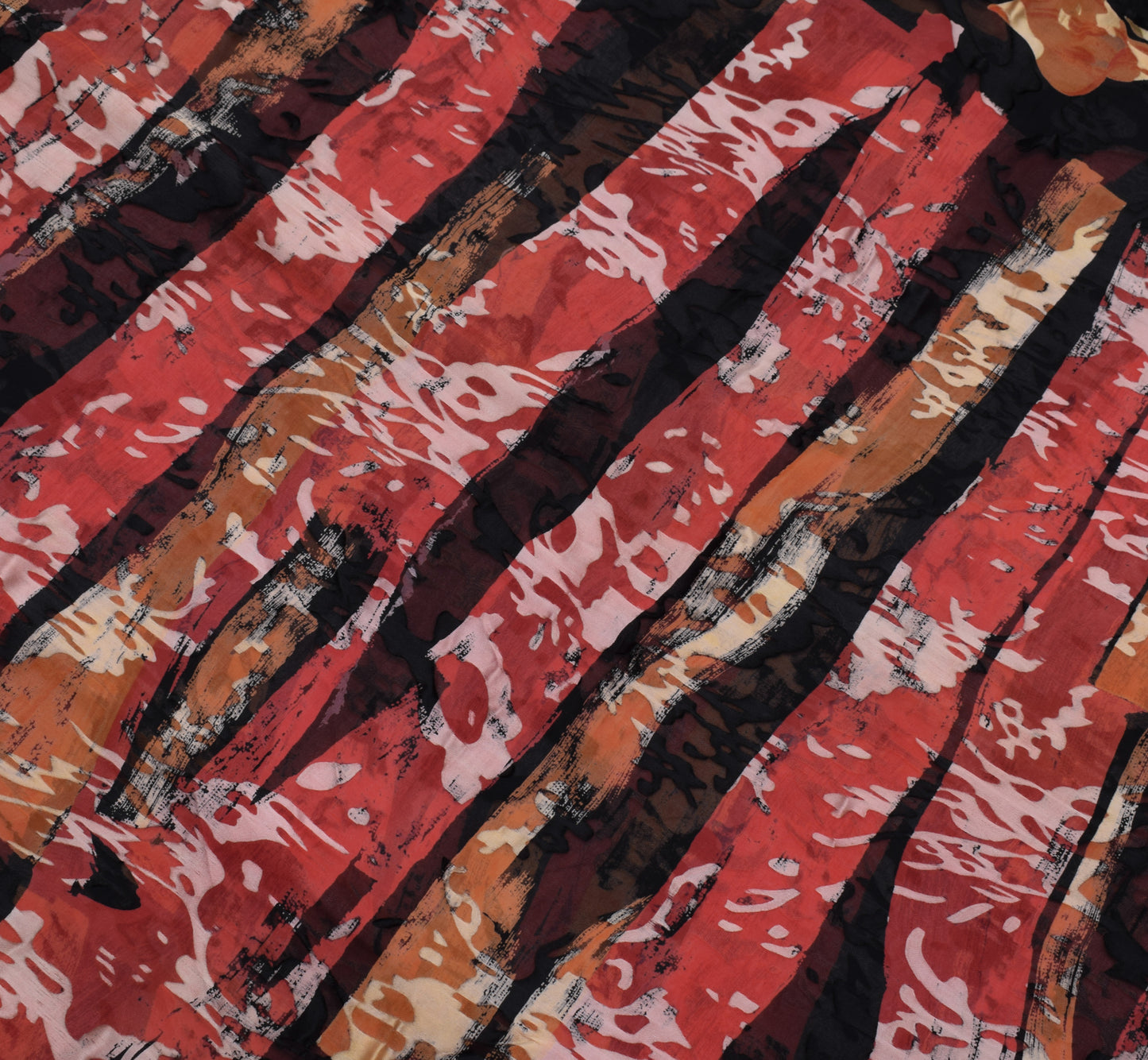 Sushila Vintage Black Saree Blend Georgette Silk Printed Flroal Craft Fabric