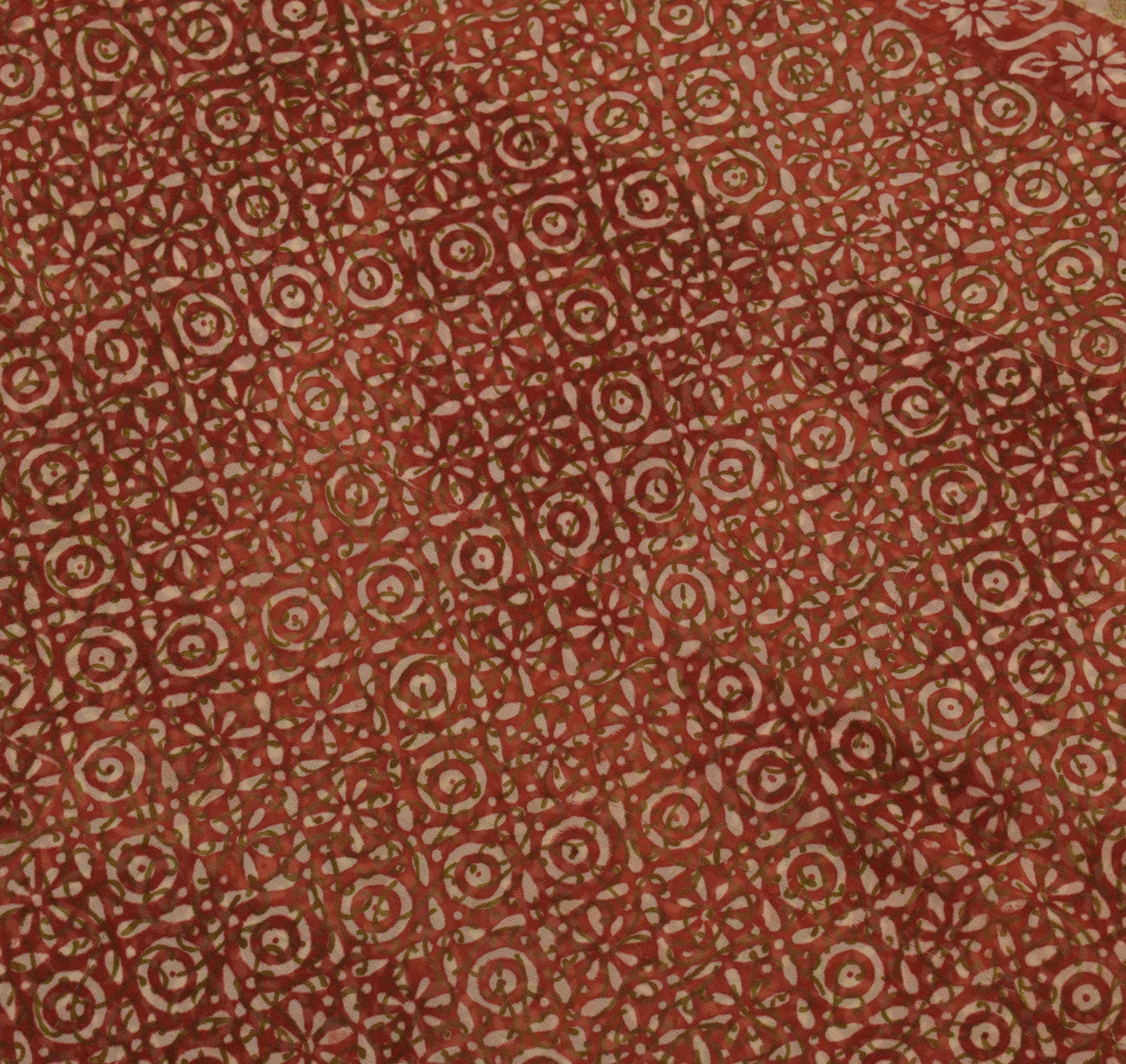 Sushila Vintage Brown Saree 100% Pure Georgette Silk Printed Floral Craft Fabric