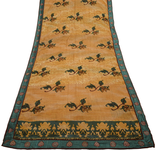 Sushila Vintage Branded Saree 100% Pure Georgette Printed Floral Craft Fabric