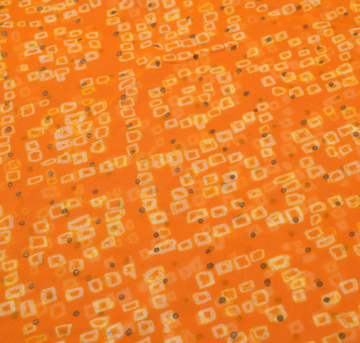 Sushila Vintage Yellow Saree 100% Pure Georgette Bandhani Printed Craft Fabric
