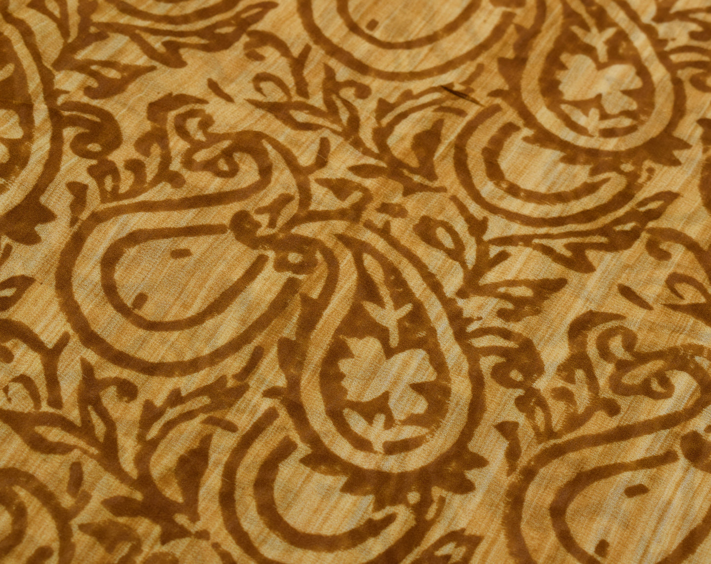 Sushila Vintage Saree 100% Pure Georgette Silk Printed Paisley 5 YD Craft Fabric