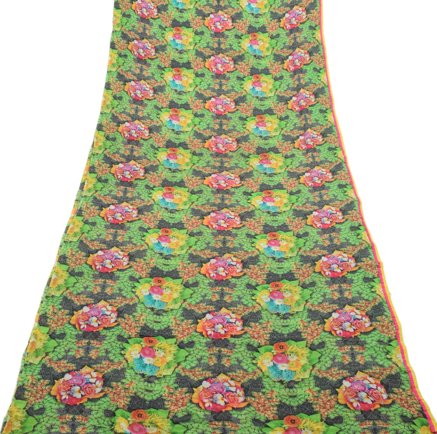 Sushila Vintage Gray Saree Pure Georgette Digital Printed Floral Craft Fabric