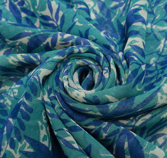 Sushila Vintage Branded Saree Pure Georgette Silk Printed Floral Craft Fabric