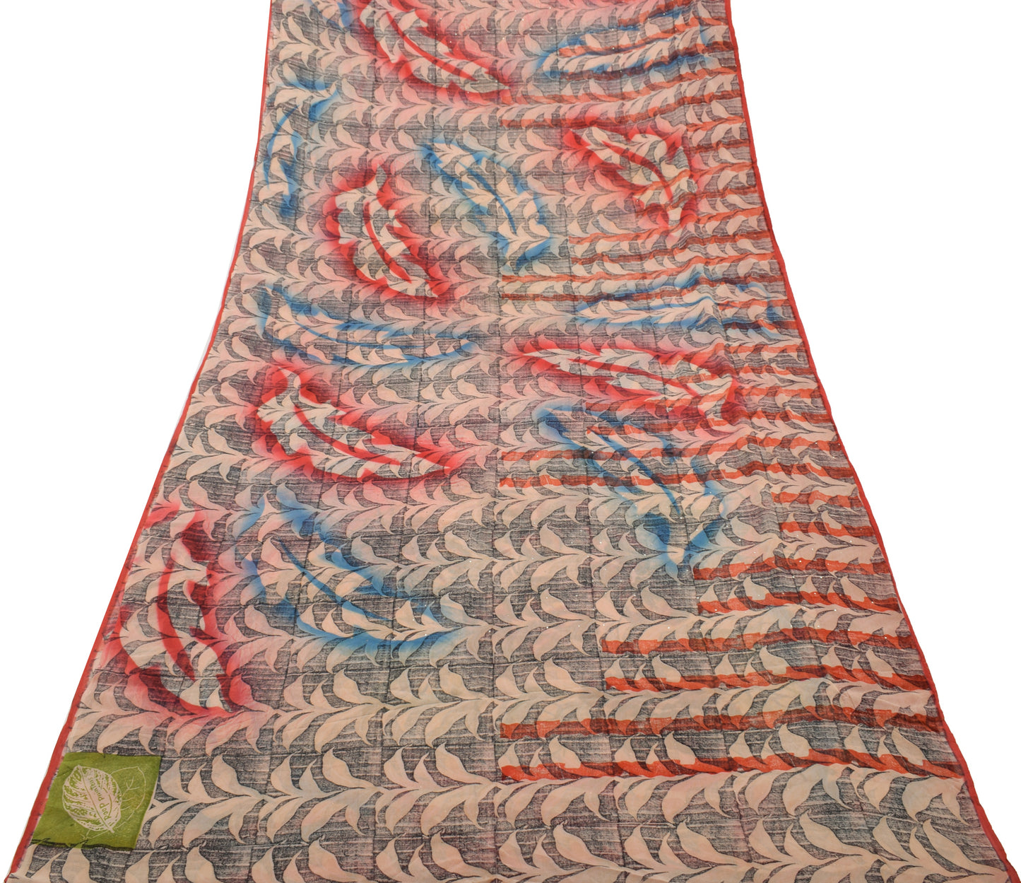 Sushila Vintage Saree 100% Pure Georgette Silk Printed 5 YD Floral Craft Fabric