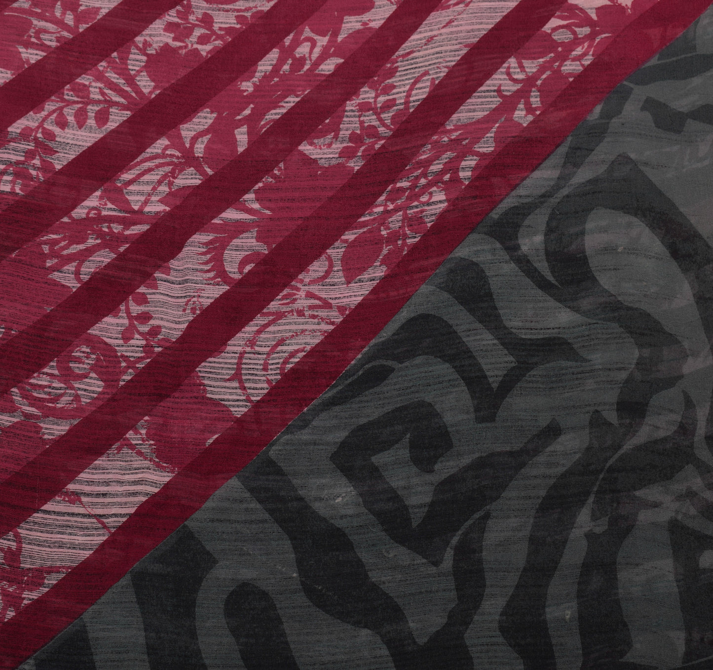 Sushila Vintage Pink Saree 100% Pure Georgette Silk Printed Floral Craft Fabric