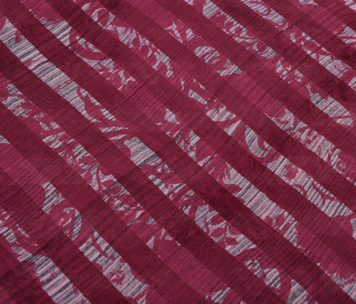 Sushila Vintage Pink Saree 100% Pure Georgette Silk Printed Floral Craft Fabric