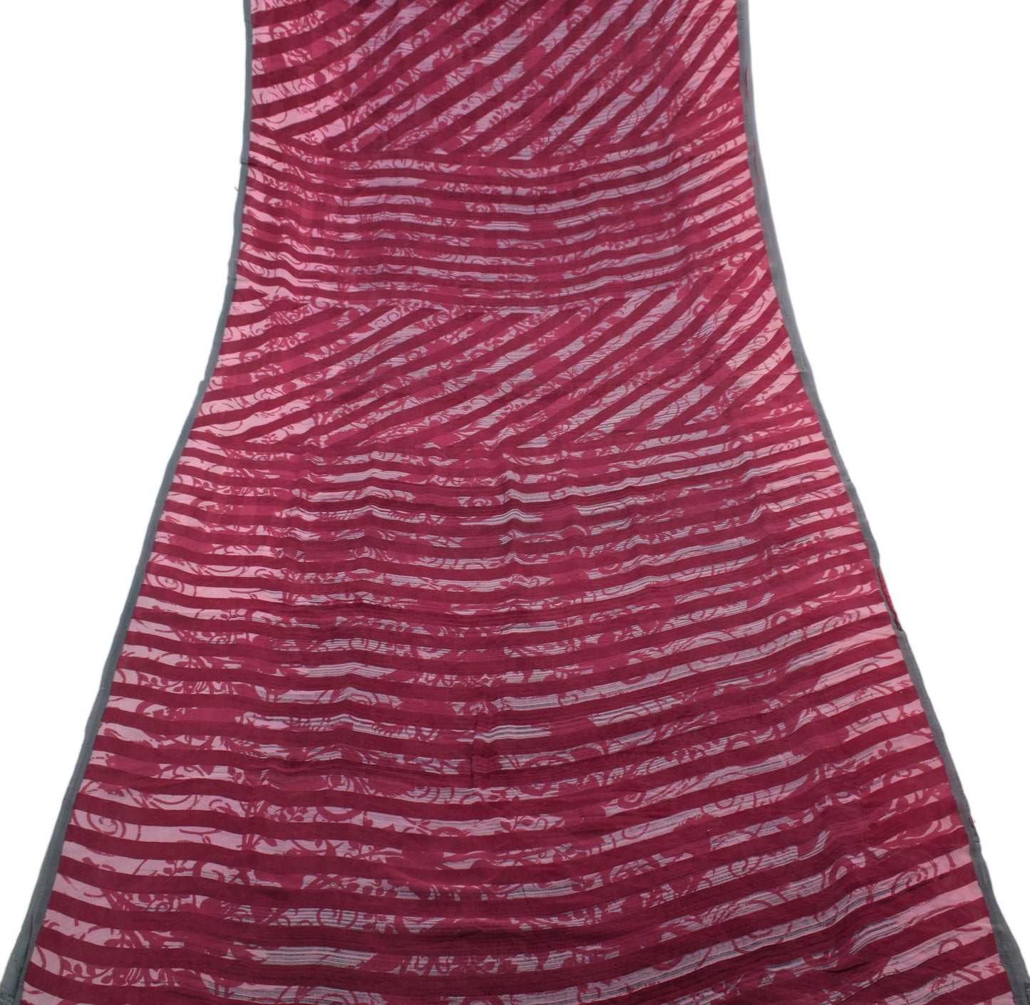 Sushila Vintage Pink Saree 100% Pure Georgette Silk Printed Floral Craft Fabric