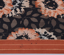 Sushila Vintage Black Saree 100% Pure Silk Printed Floral Soft Craft Fabric