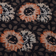 Sushila Vintage Black Saree 100% Pure Silk Printed Floral Soft Craft Fabric