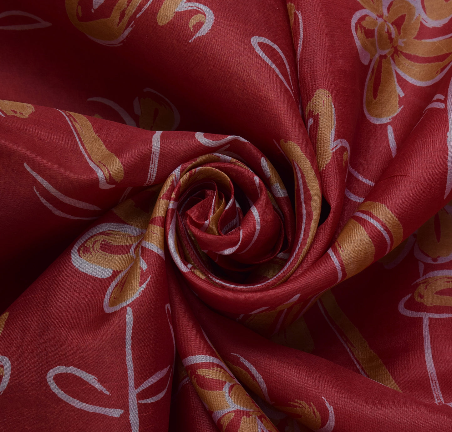 Sushila Vintage Red Saree 100% Pure Silk Printed & Woven Soft Craft 5 YD Fabric