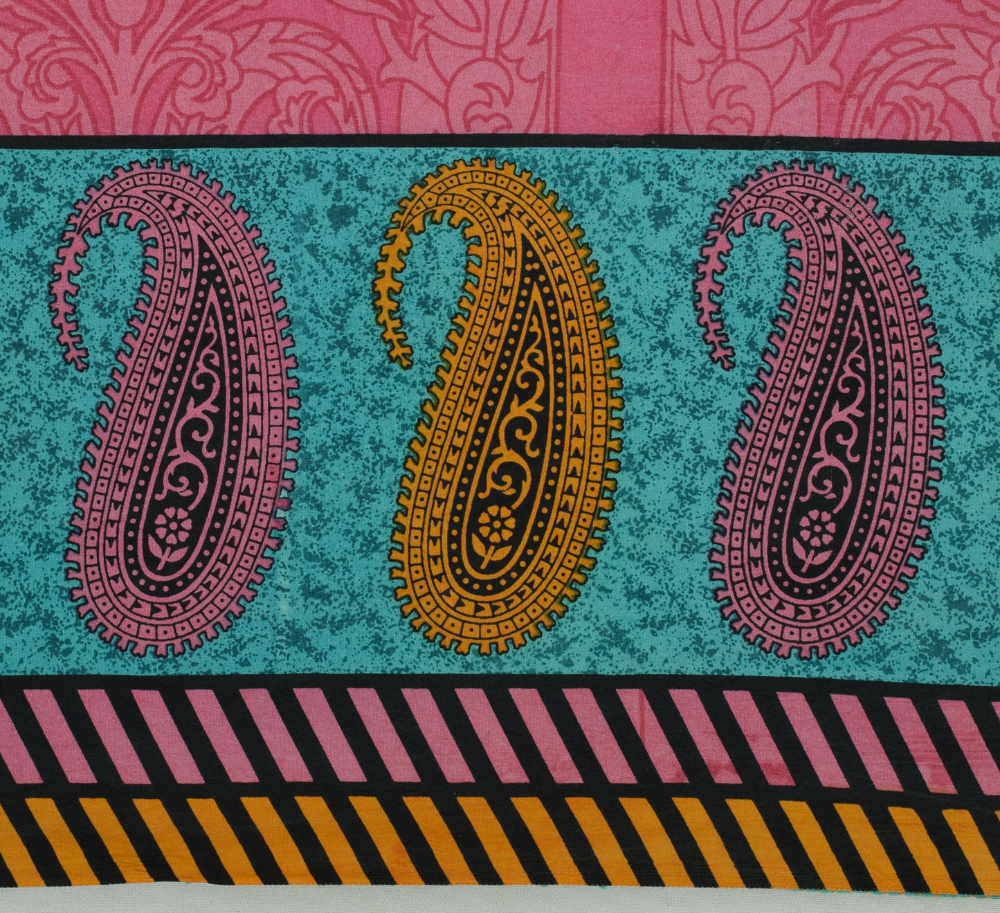 Sushila Vintage Pink Sari 100% Pure Silk Printed Floral Soft Craft 5 Yard Fabric