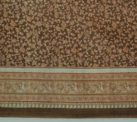 Sushila Vintage Green Saree 100% Pure Silk Printed Floral Soft Craft Fabric