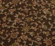 Sushila Vintage Green Saree 100% Pure Silk Printed Floral Soft Craft Fabric