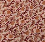 Sushila Vintage Cream Saree 100% Pure Silk Printed Floral Soft Craft Fabric