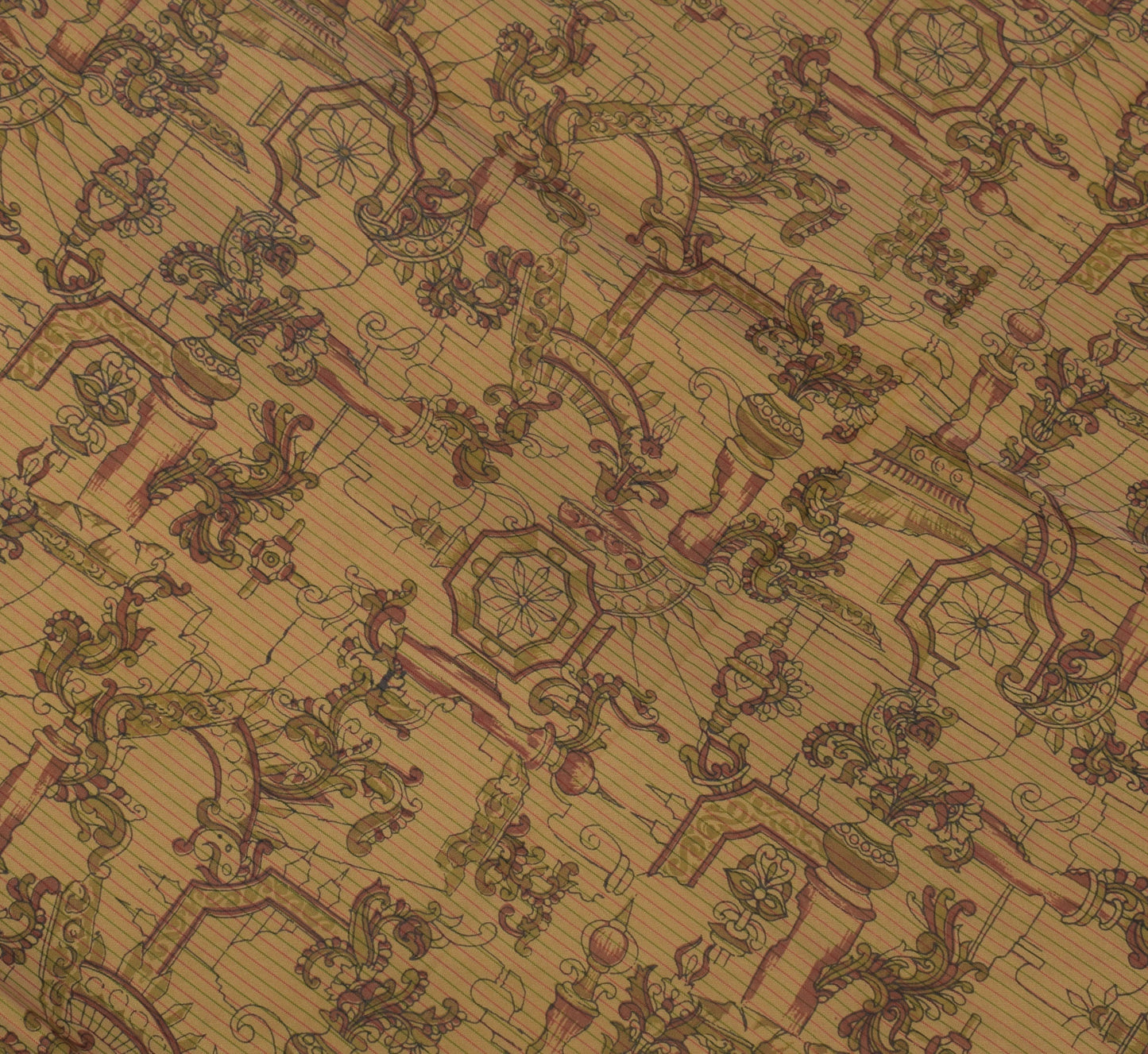 Sushila Vintage Green Saree 100% Pure Silk Printed Floral Soft Craft 5 YD Fabric