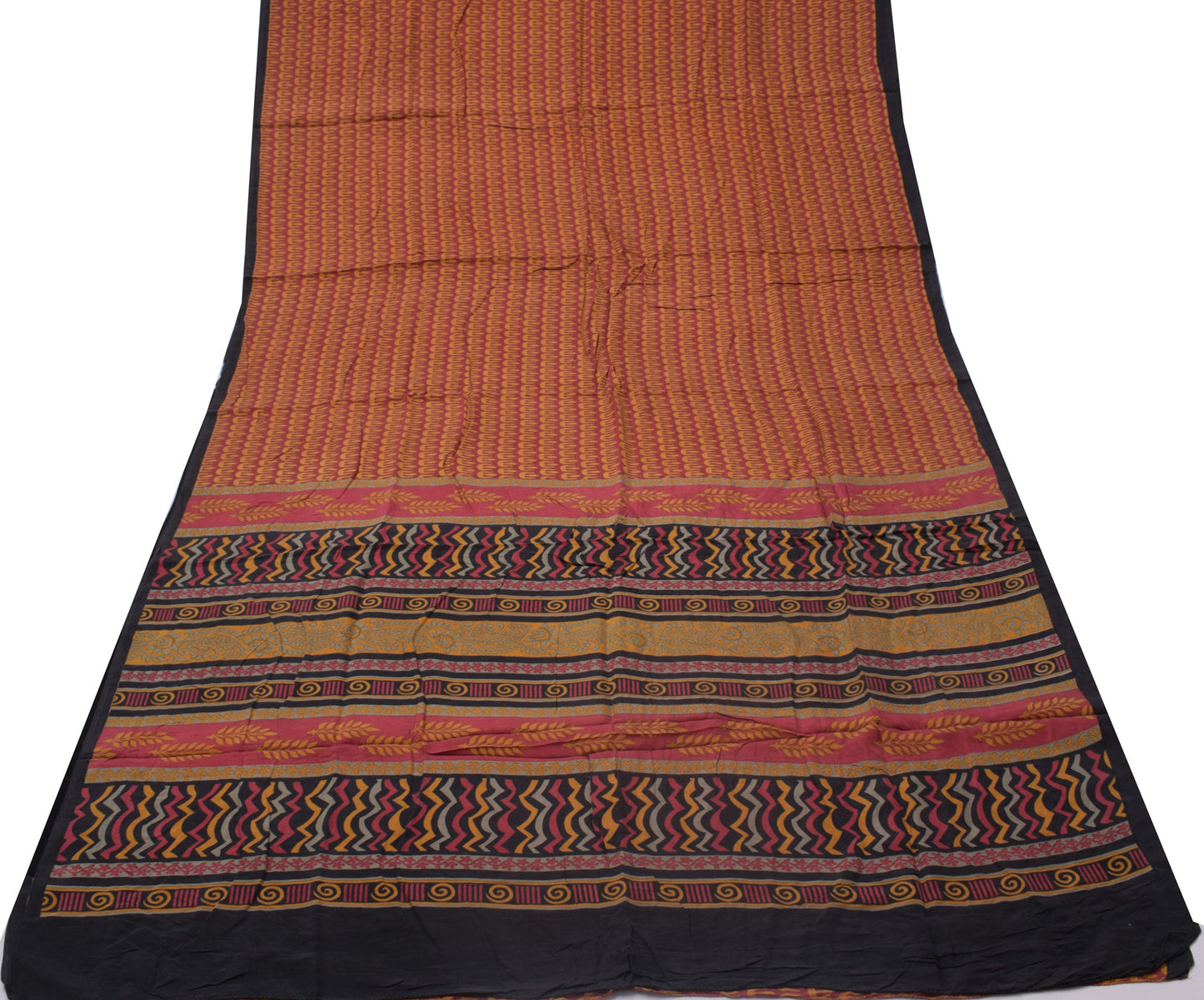 Sushila Vintage Magenta Saree 100% Pure Silk Printed Floral Soft Craft Fabric