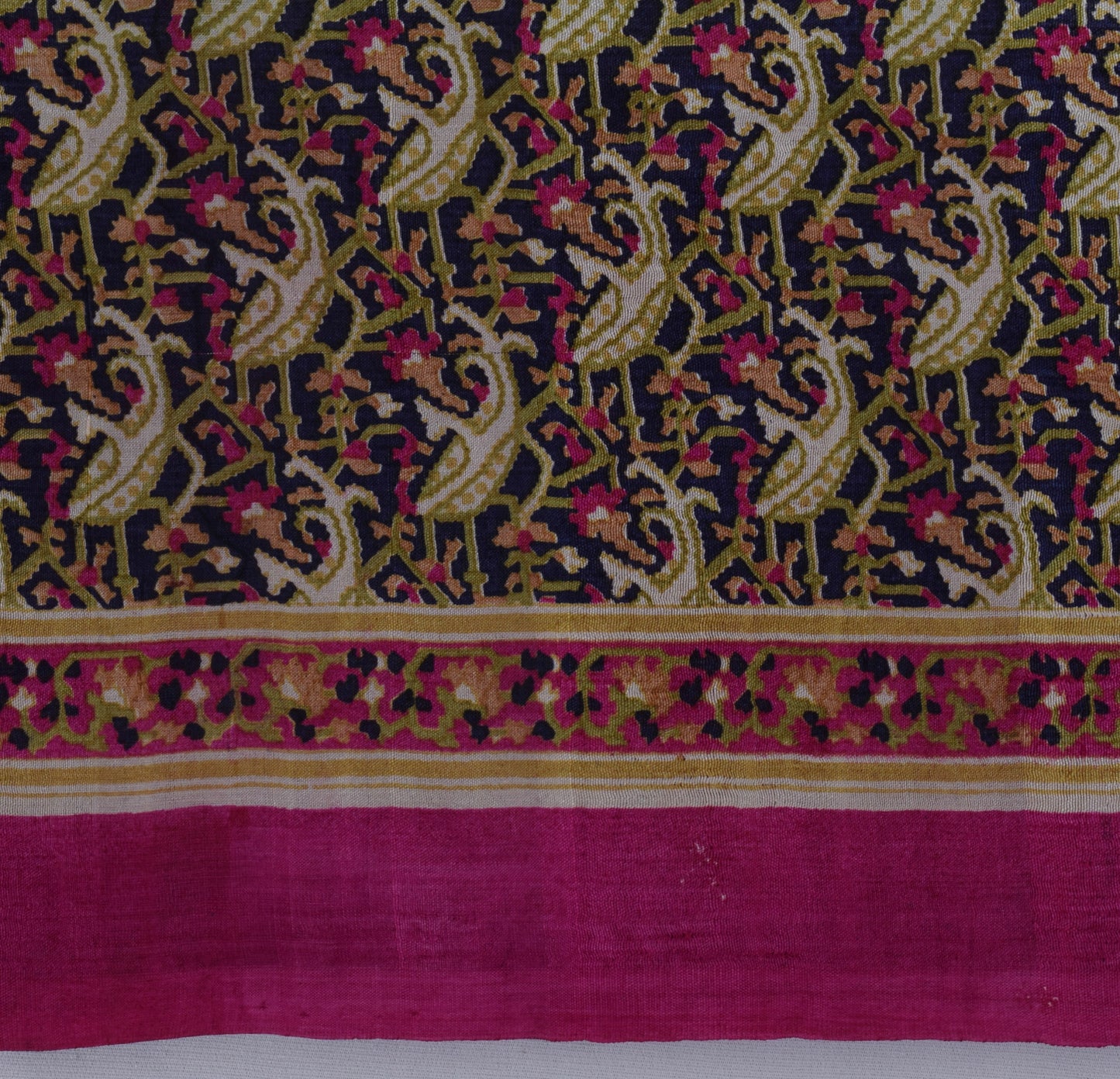 Sushila Vintage Blue Saree 100% Pure Silk Printed Floral Soft Craft Fabric