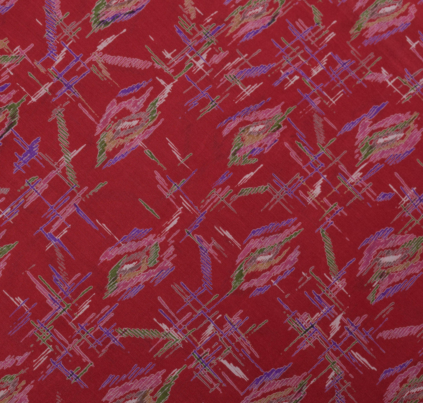Sushila Vintage Maroon Saree 100% Pure Silk Printed Floral Soft Craft 5YD Fabric