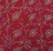 Sushila Vintage Maroon Saree 100% Pure Silk Printed Floral Soft Craft 5YD Fabric
