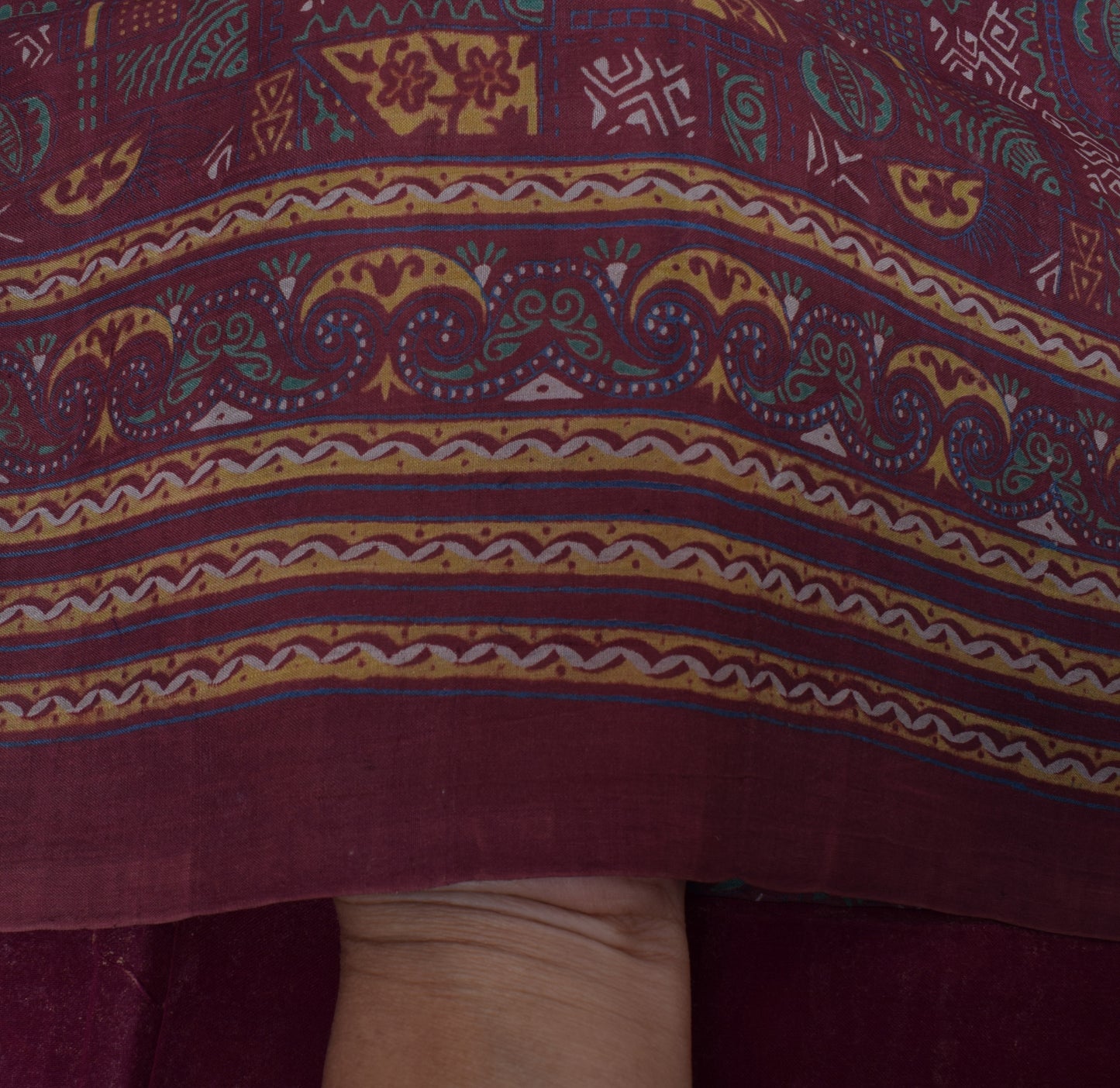 Sushila Vintage Indian Saree 100% Pure Silk Printed Floral Soft Craft Fabric
