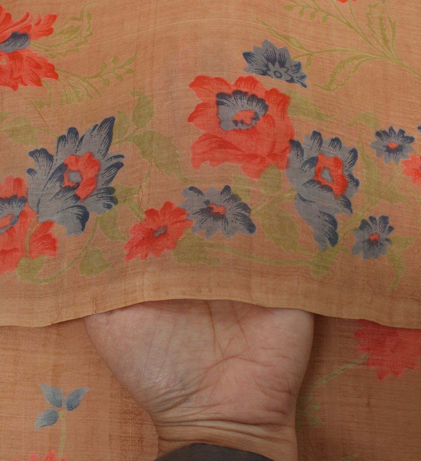 Sushila Vintage Indian  Saree 100% Pure Silk Printed Floral Craft 5 Yard Fabric