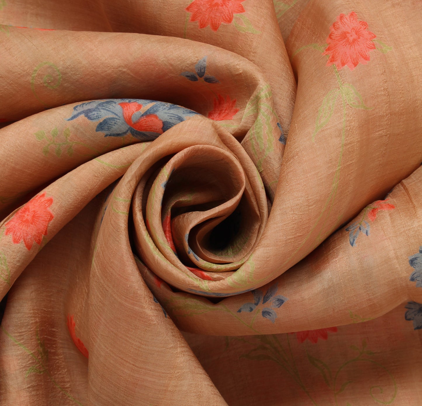 Sushila Vintage Indian  Saree 100% Pure Silk Printed Floral Craft 5 Yard Fabric