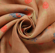 Sushila Vintage Indian  Saree 100% Pure Silk Printed Floral Craft 5 Yard Fabric