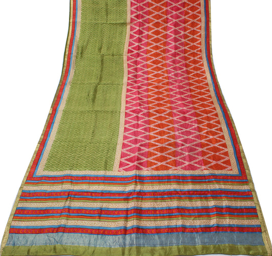 Sushila Vintage Multi-Color Saree Pure Silk Printed Floral Soft Craft Fabric