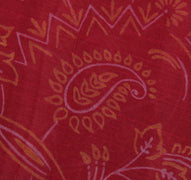 Sushila Vintage Red Saree 100% Pure Silk Printed Paisley Indian Craft Fabric
