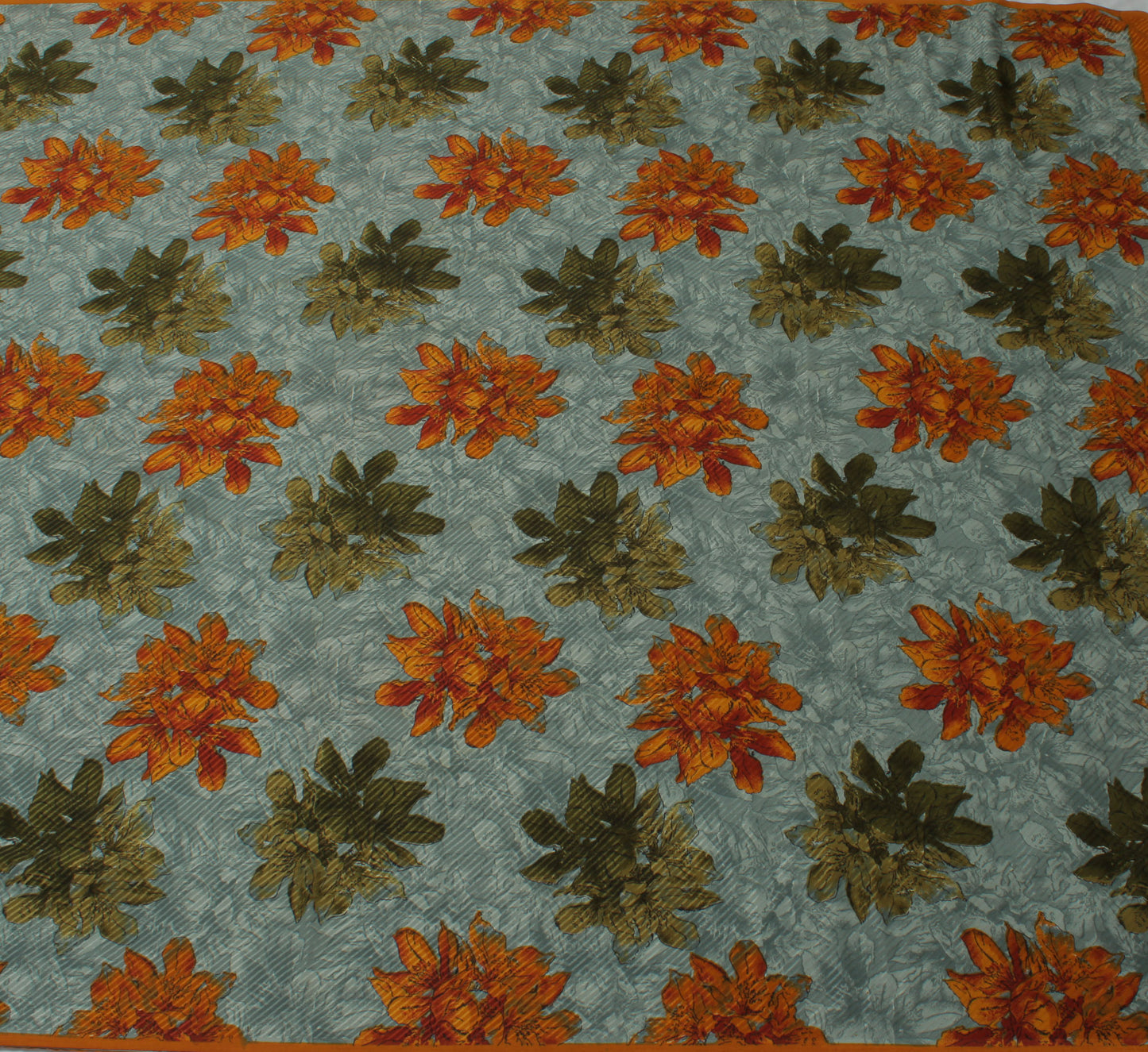 Sushila Vintage Gray Indian Saree Blend Silk Printed Floral Soft Craft Fabric