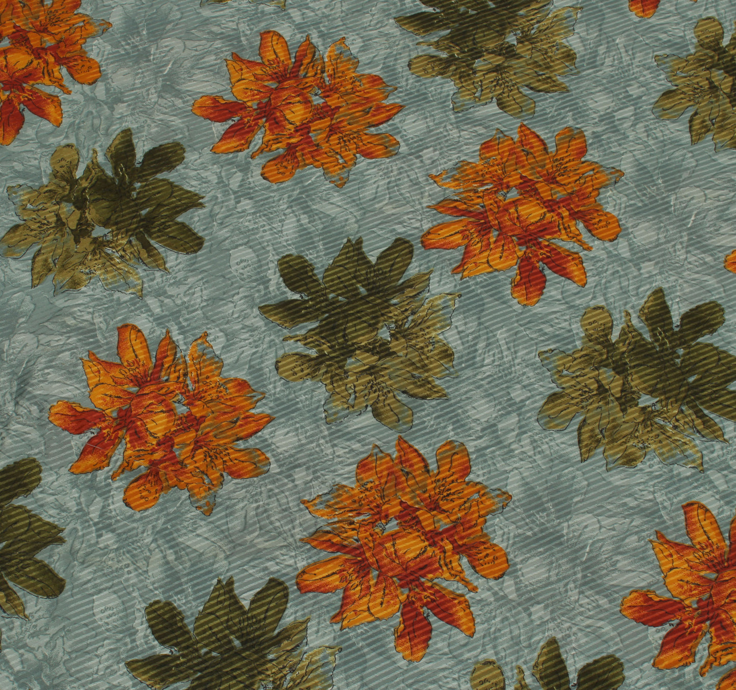 Sushila Vintage Gray Indian Saree Blend Silk Printed Floral Soft Craft Fabric