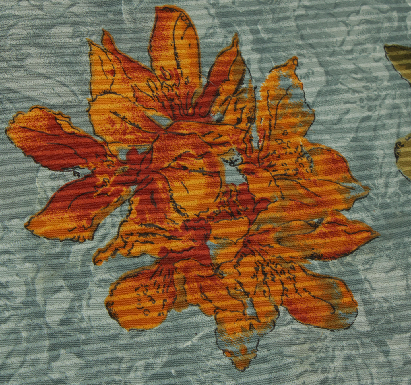 Sushila Vintage Gray Indian Saree Blend Silk Printed Floral Soft Craft Fabric