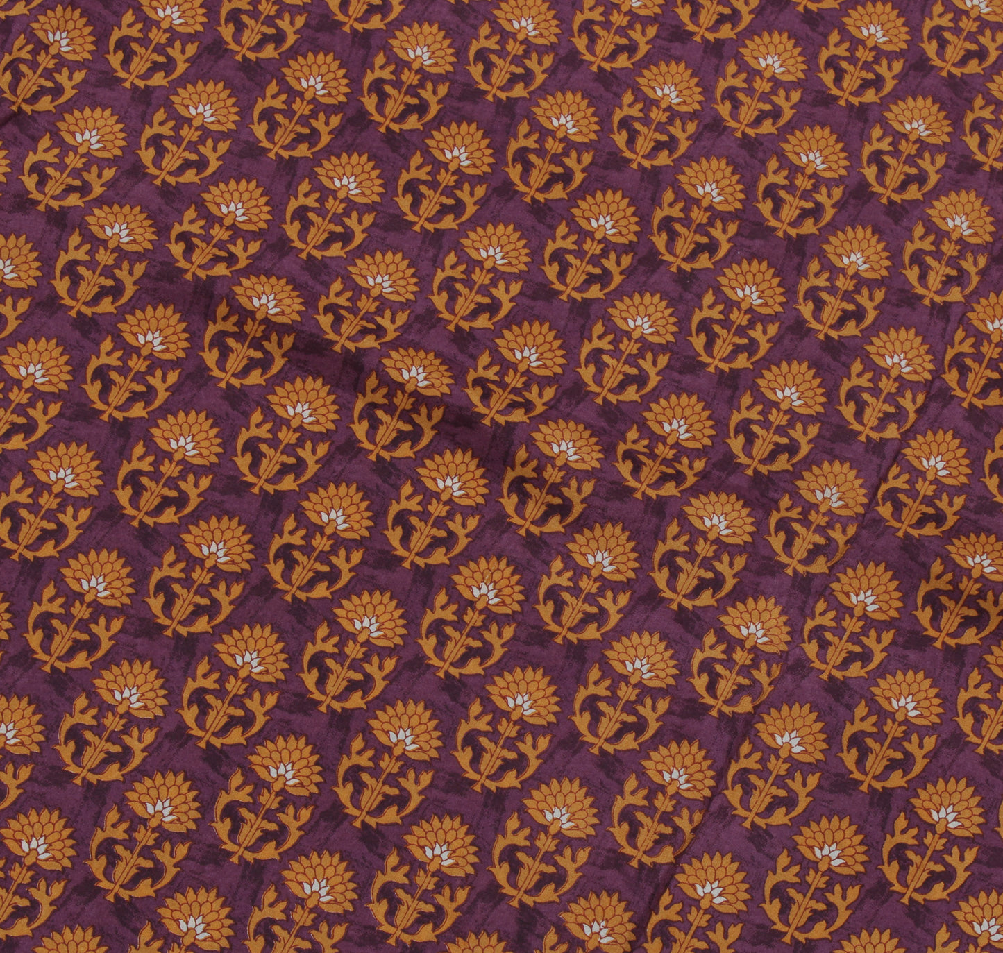 Sushila Vintage Purple Saree 100% Pure Silk Printed Floral Soft Craft Fabric