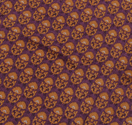 Sushila Vintage Purple Saree 100% Pure Silk Printed Floral Soft Craft Fabric