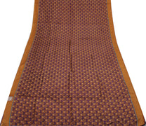Sushila Vintage Purple Saree 100% Pure Silk Printed Floral Soft Craft Fabric