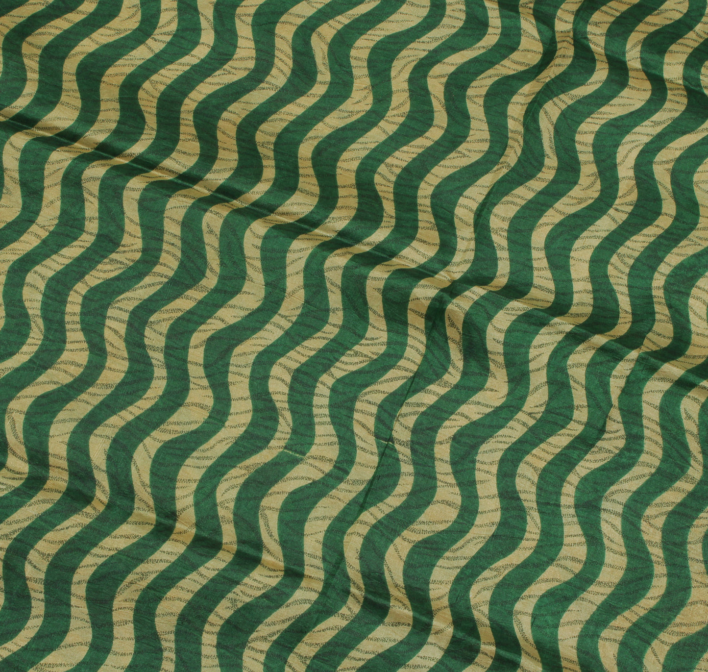 Sushila Vintage Green Saree 100% Pure Silk Printed Leheria Soft Craft Fabric