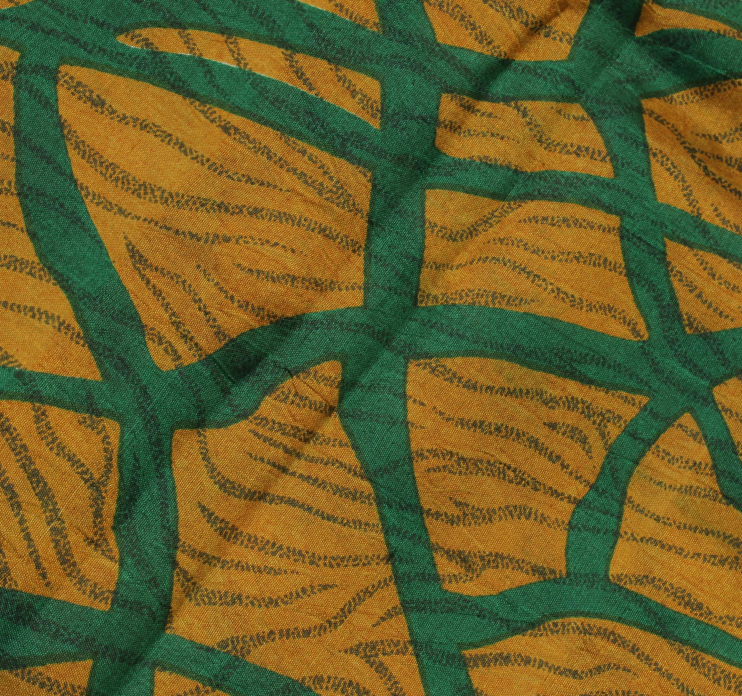 Sushila Vintage Green Saree 100% Pure Silk Printed Leheria Soft Craft Fabric