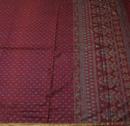 Sushila Vintage Purple Saree 100% Pure Silk Printed Soft Dress Craft Sari Fabric