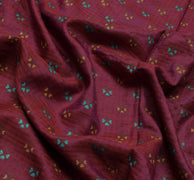 Sushila Vintage Purple Saree 100% Pure Silk Printed Soft Dress Craft Sari Fabric