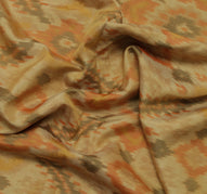 Sushila Vintage Brown Saree 100% Pure Silk Printed Indian Soft 5 YD Craft Fabric