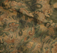 Sushila Vintage Indian Saree 100% Pure Silk Printed Floral 5 Yard Craft Fabric