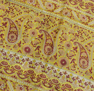 Sushila Vintage Cream Saree 100% Pure Silk Printed Floral Soft Craft Sari Fabric