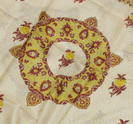 Sushila Vintage Cream Saree 100% Pure Silk Printed Floral Soft Craft Sari Fabric