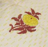 Sushila Vintage Cream Saree 100% Pure Silk Printed Floral Soft Craft Sari Fabric