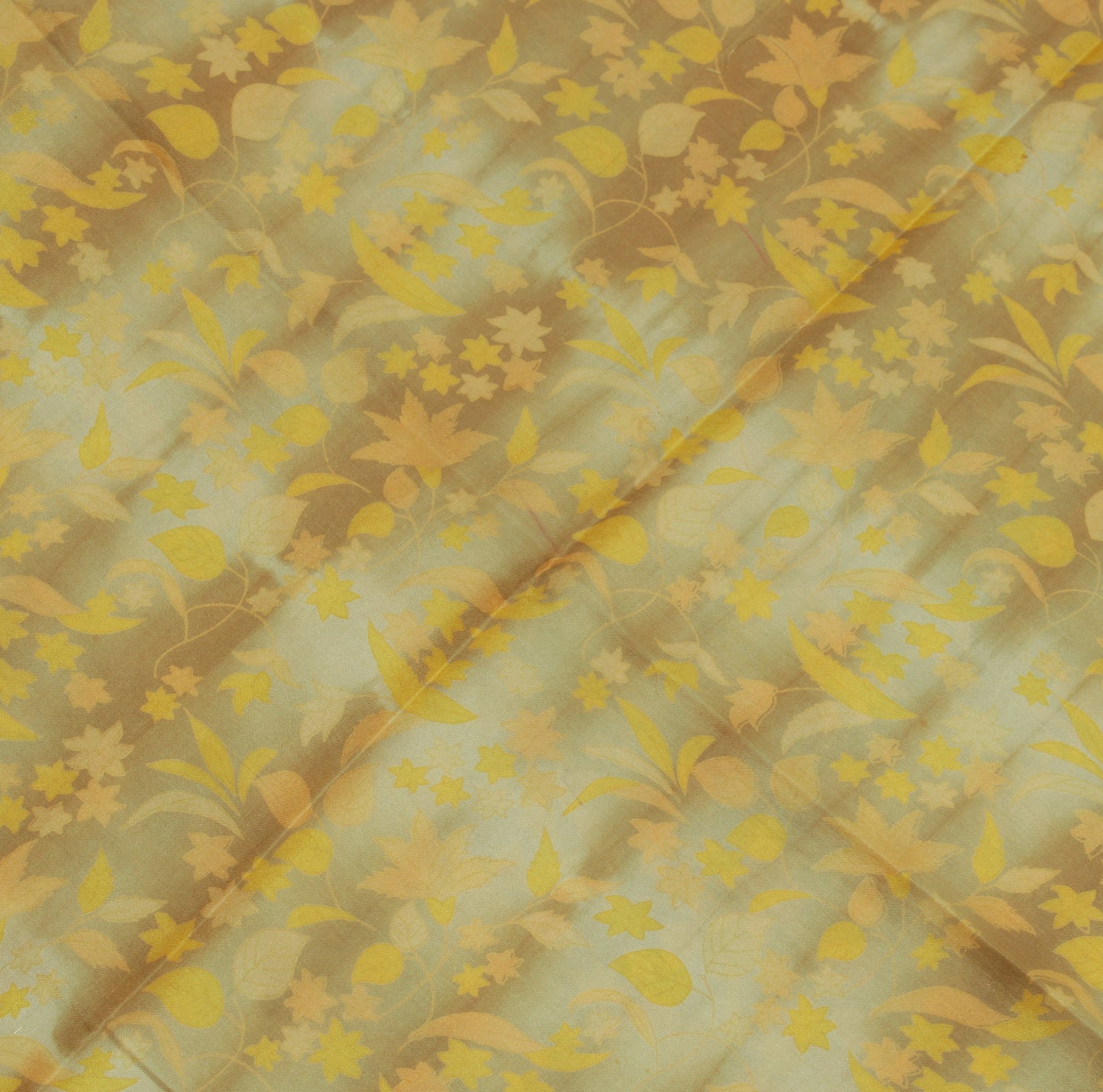 Sushila Vintage Green Saree 100% Pure Crepe Silk Printed Floral Soft Fabric