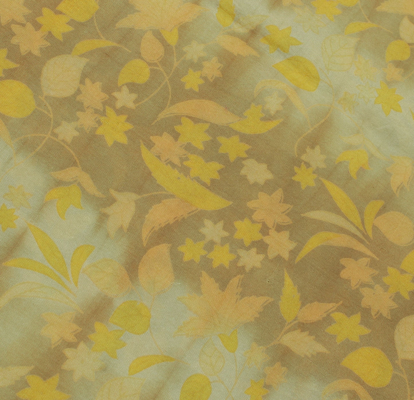 Sushila Vintage Green Saree 100% Pure Crepe Silk Printed Floral Soft Fabric