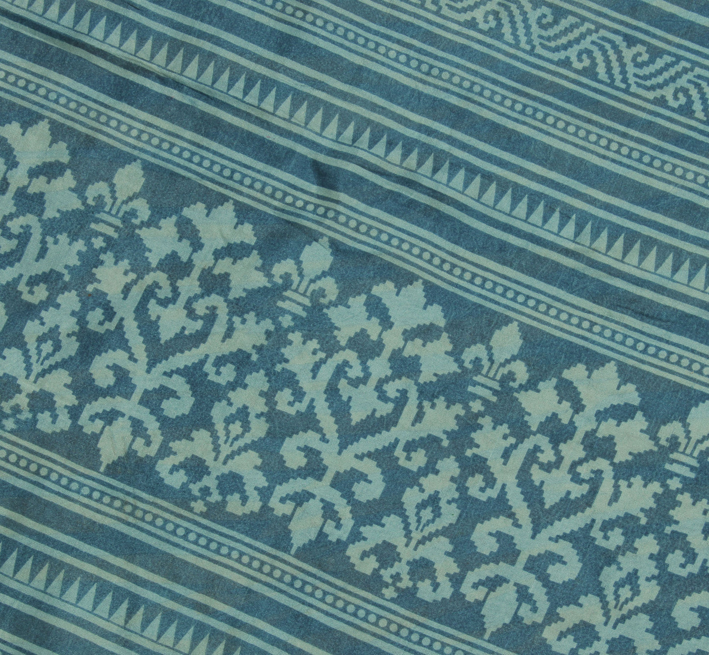 Sushila Vintage Cream Saree 100% Pure Silk Printed Indian Soft 5 Yard Fabric