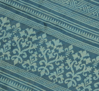 Sushila Vintage Cream Saree 100% Pure Silk Printed Indian Soft 5 Yard Fabric