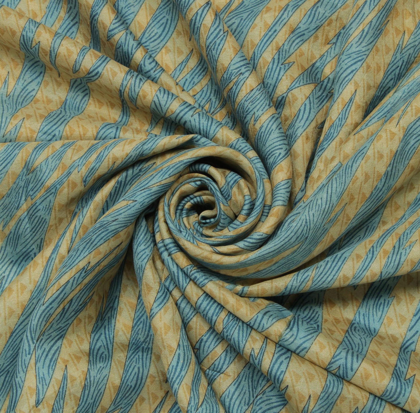 Sushila Vintage Cream Saree 100% Pure Silk Printed Indian Soft 5 Yard Fabric